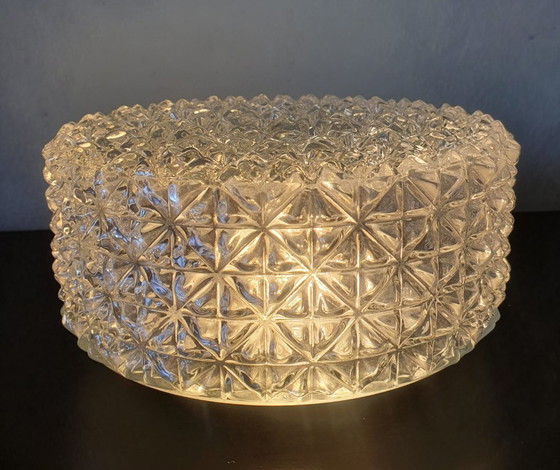 Image 1 of Lampada da parete vintage - vetro di ghiaccio a forma di bolla - testurizzata