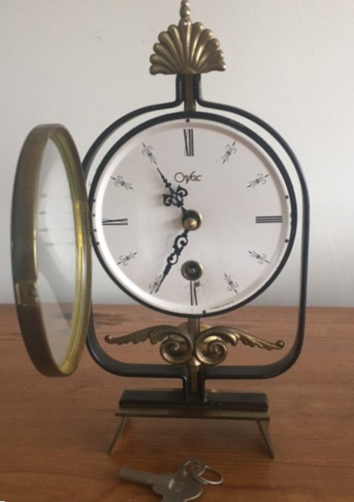 Vintage Orfac clock with key, 1960