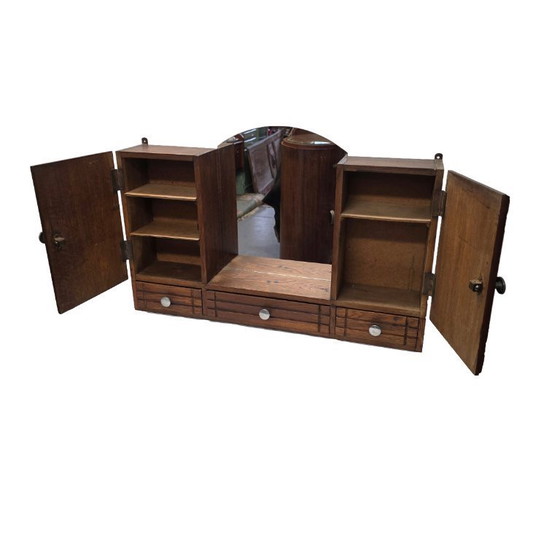 Image 1 of Botiquín de pared Art Déco francés con espejo, años 20/30