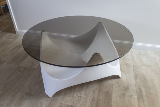 Table basse Space Age - Opal Möbel - 1960s - polyester & verre fumé