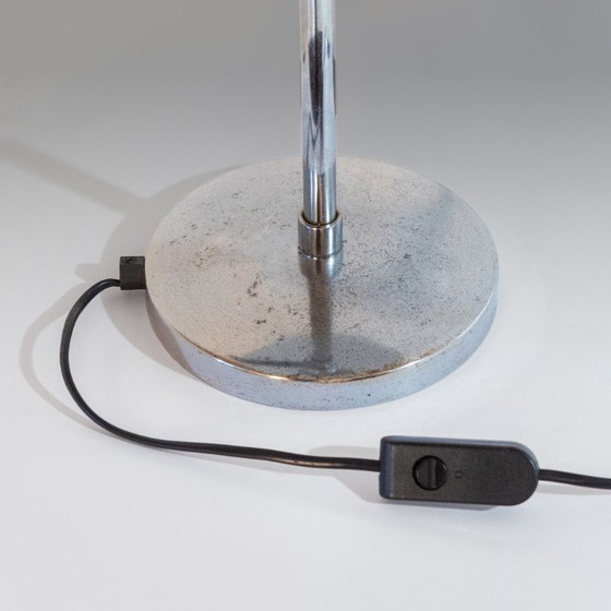 Image 1 of 1x Bauhaus Chromed Desk Lamp with Adjustable Lampshade, Italy 1950s