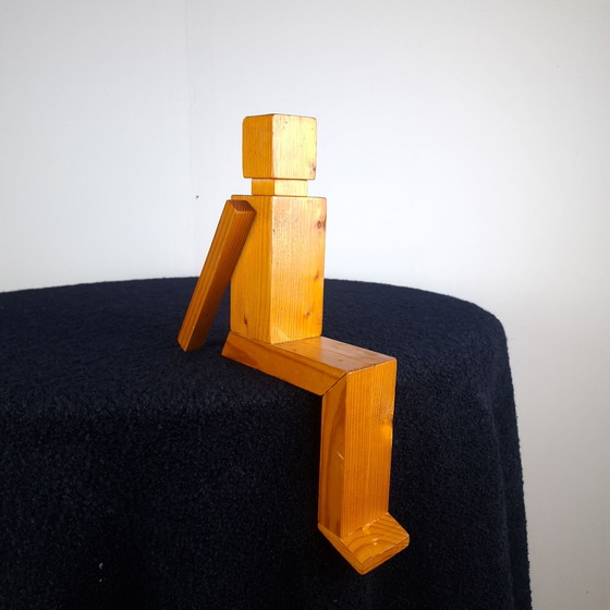 Figura geometrica minimalista vintage in legno di pino, Sculture, Marrone (foto 11 di 14)