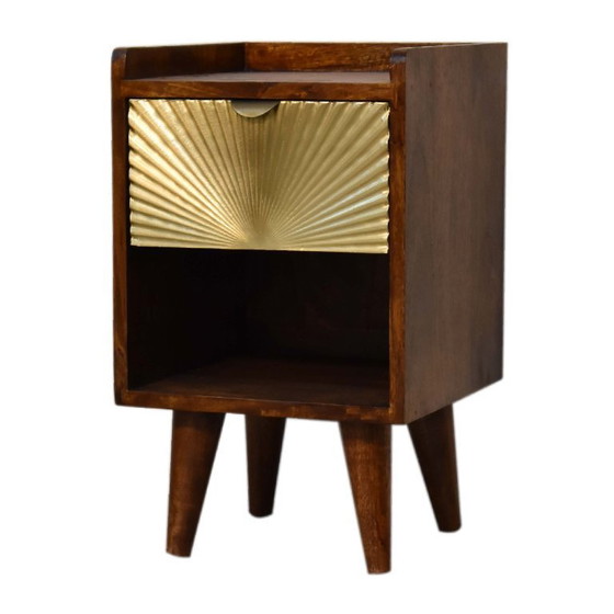 Image 1 of Hotel Chic Nightstand – Mini Manila Gold Bedside Table