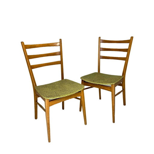 2 chaises vintage avec assise en skaï, années 50