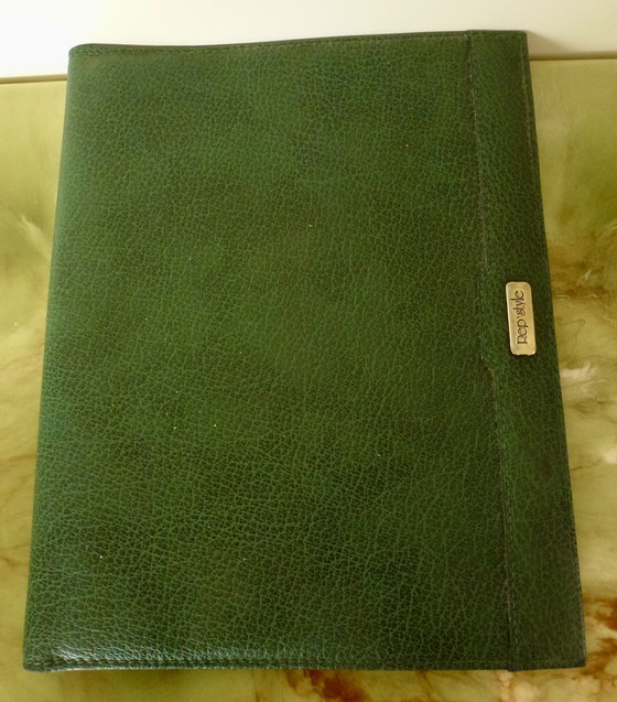 Image 1 of Set da ufficio/scrivania vintage in pelle da 4 pezzi.