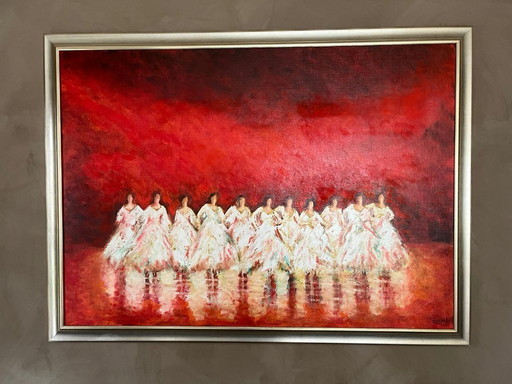 Olio su lino di Jose van Gool Titolo: Applausi 4