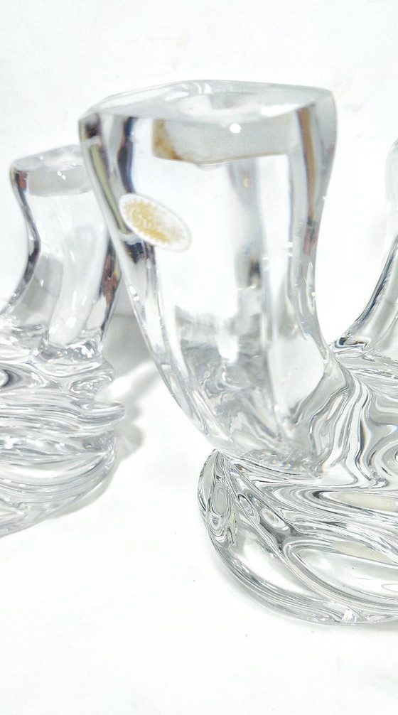 Image 1 of Pair of crystal candlesticks. Spain, 1970s.