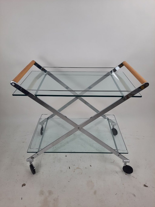 Carrello bar vintage Galloti & Radice "Mister", carrello di servizio, design modernista, Italia anni '90