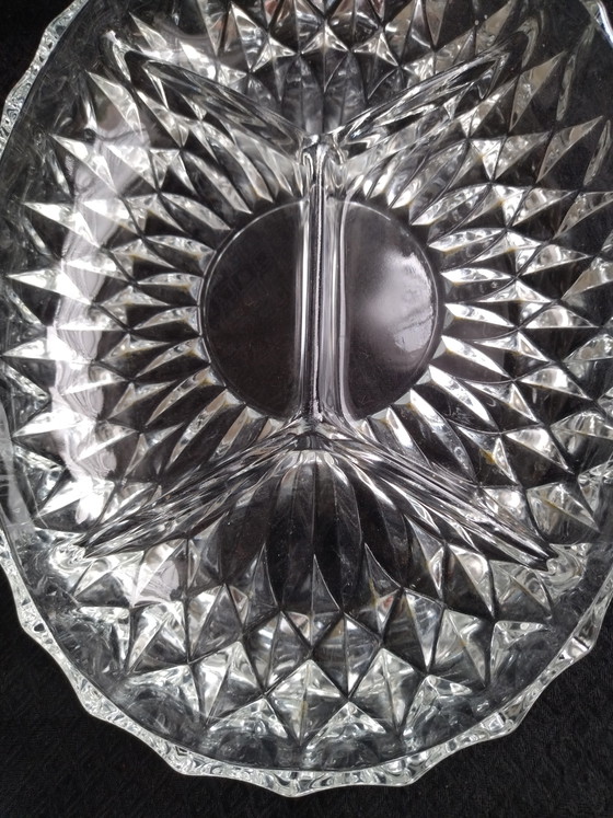 Image 1 of Compartmented crystal serving dish