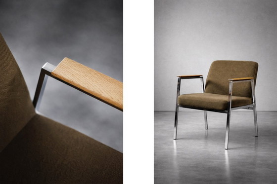 Image 1 of Vintage Duitse bruine conferentiestoel uit het midden van de 20e eeuw van Drabert, jaren 70.