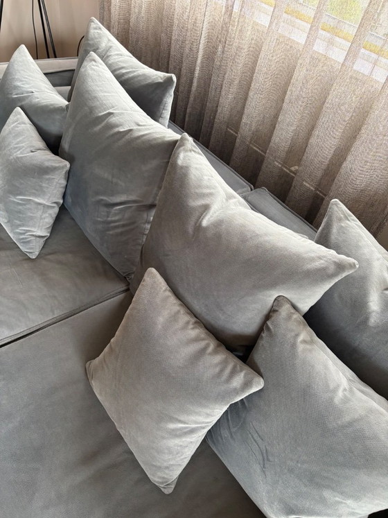 Image 1 of Bolia Mr. Big modulaire designbank - grijs/blauw fluweel
