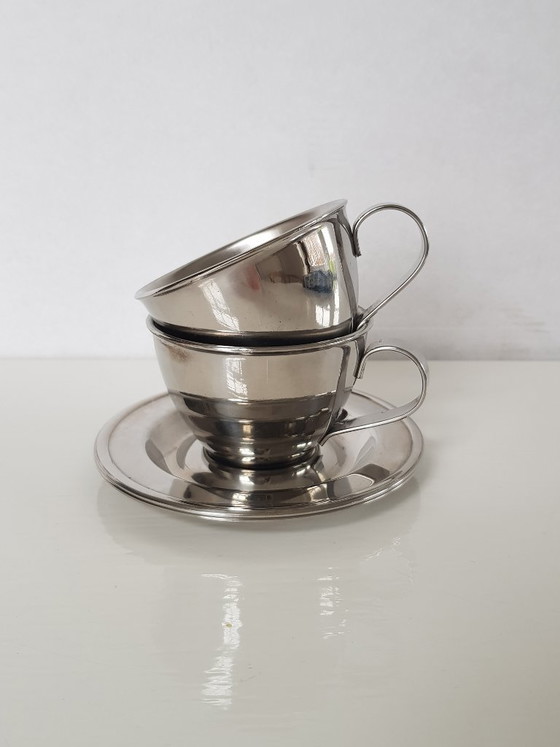 Nanni P&B Set di 2 Tazzine e Piattini da Caffè Espresso – Stoviglie, rvs (photo 6 of 6)