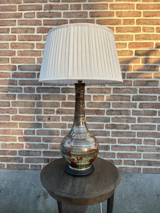 Lampada a forma di vaso in ceramica vintage con decorazioni giapponesi – Lampade da tavolo (photo 4 of 10)
