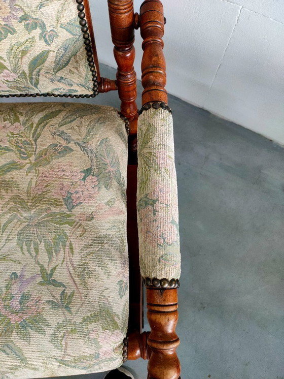 Image 1 of Sedia a dondolo antica vintage con meccanismo a bobina