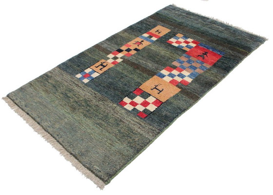 Image 1 of Original Perserteppich Gabbeh Ghashghai Orientteppich 196 cm x 110 cm Alt Natur