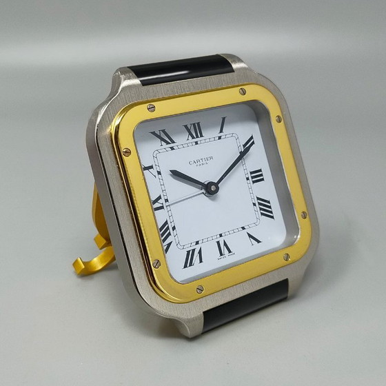 Image 1 of Reloj despertador Cartier Santos Pendulette de los años 80. Fabricado en Suiza.