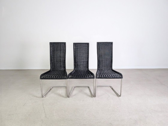 Image 1 of Ensemble original de 3 chaises cantilever Tecta B20 Jean Prouvé, noires