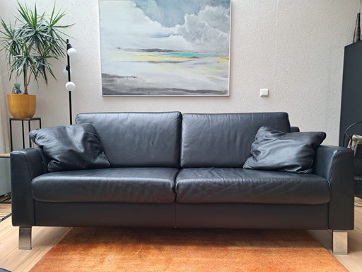 CANAPÉ EN CUIR NOIR TOPFORM