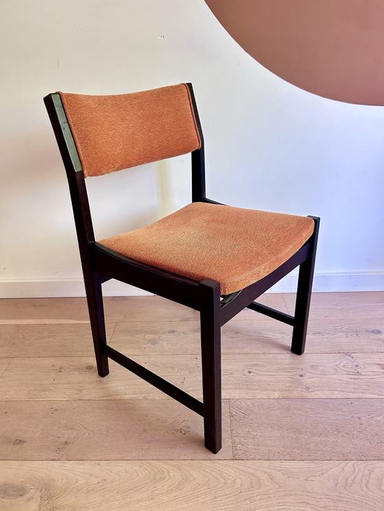 Image 1 of Vintage Wengé Hout Deens Design Eetkamerstoelen 4 Stuks