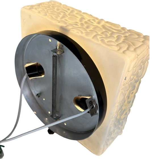 Image 1 of Art deco (Style) - Ceiling or wall mounted lamp with opaline glas and metal mount - ca. 1960, Czechoslovakia