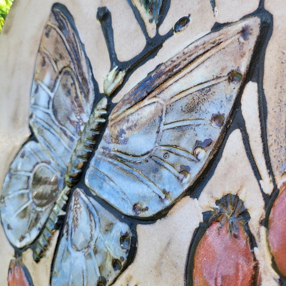Image 1 of Cornice da parete in ceramica a forma di farfalla, Rusha Art, anni '60-'70
