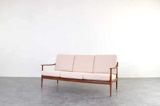 Canapé en teck de style Mid-Century de Knoll Antimott, années 1960 – 3 5 zitsbanken, Wood, Wool (photo 2 of 15)