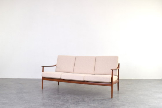 Canapé en teck de style Mid-Century de Knoll Antimott, années 1960 – Canapés 3 places, Wood, Wool (photo 2 of 15)