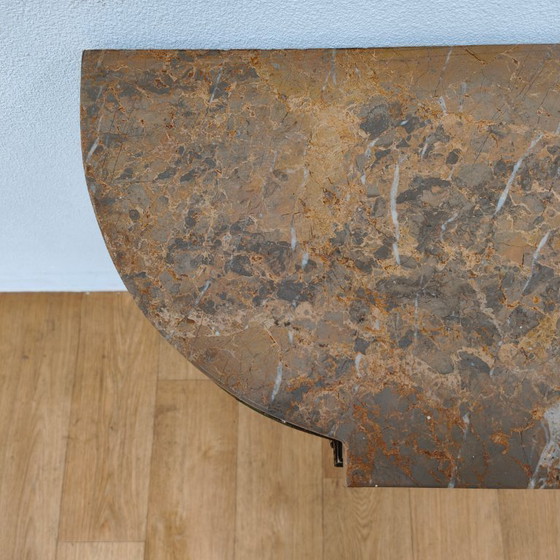 Image 1 of Mesa consola de pared, mesa auxiliar con tapa de mármol y espejo