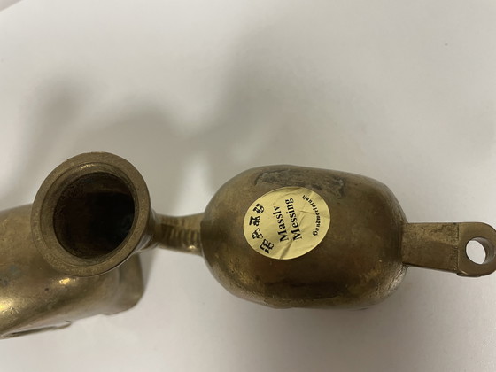 Image 1 of prachtige set 5 vintage messing olifantenkaarsenhouders, Duitsland door Haku in de jaren 60