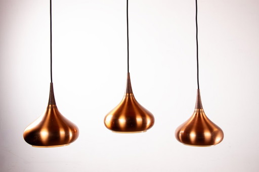 Grande triple suspension Danoise en métal et Palissandre, édition ancienne, modèle Orient, par Jo Hammerborg pour Fog & Mørup 19