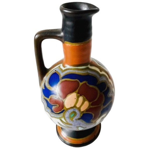 Art Nouveau miniature jug Anger 908L Gouda Plateel Zuid Holland 1920's