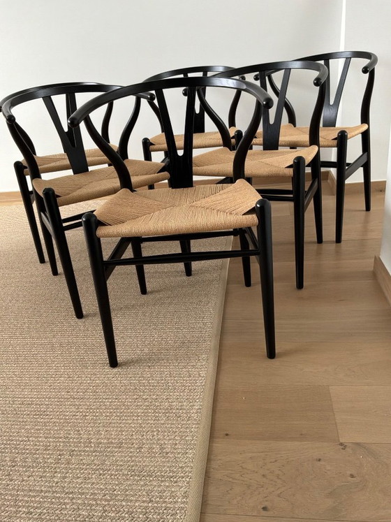 Set di 6 sedie di design CARL HANSEN Wishbone CH24 – Carl Hansen & Søn, Sedie da pranzo, Legno (photo 6 of 6)