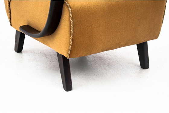 Image 1 of Two yellow vintage armchairs by J. Halabala, Czechoslovakia, 1930s