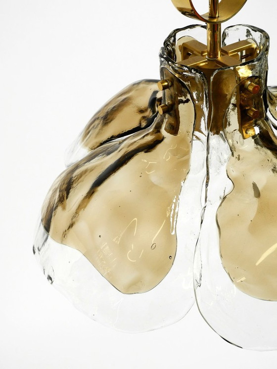 Image 1 of Beautiful, rare, original 1960s J.T. Kalmar Franken heavy Murano glass floral ceiling lamp