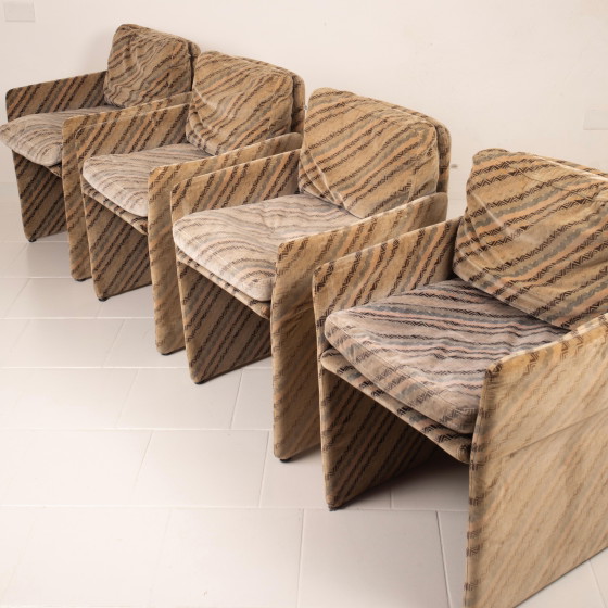 Set van 4 Salpol Fauteuils van Angelo Mazzola in samenwerking met Missoni – Velvet (photo 10 of 19)