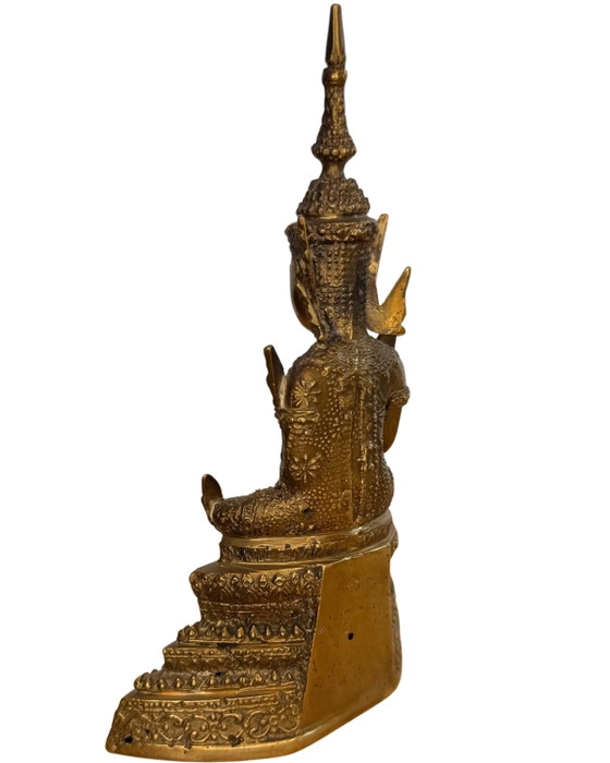 Thai Bronze Buddha – Bhumisparsha – Rattanakosin Style – Sculpture (photo 6 of 8)