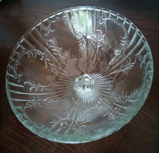 Mid-century pressed glass fruit bowl