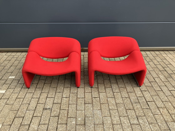 Image 1 of 2x sedie Artifort Groovy F598 M in tessuto originale, in ottime condizioni!