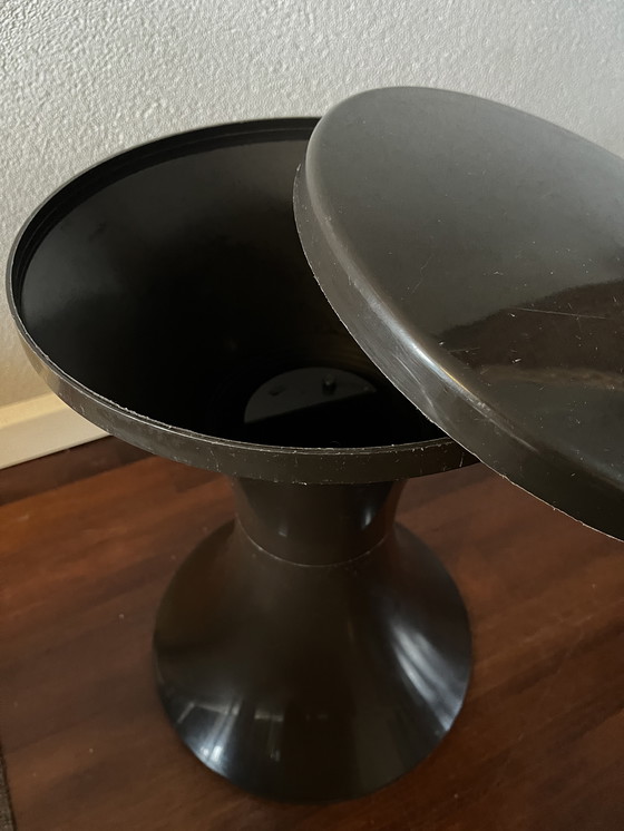 Image 1 of Vintage bruin space age Stamp Tam Tam krukje of bijzettafeltje