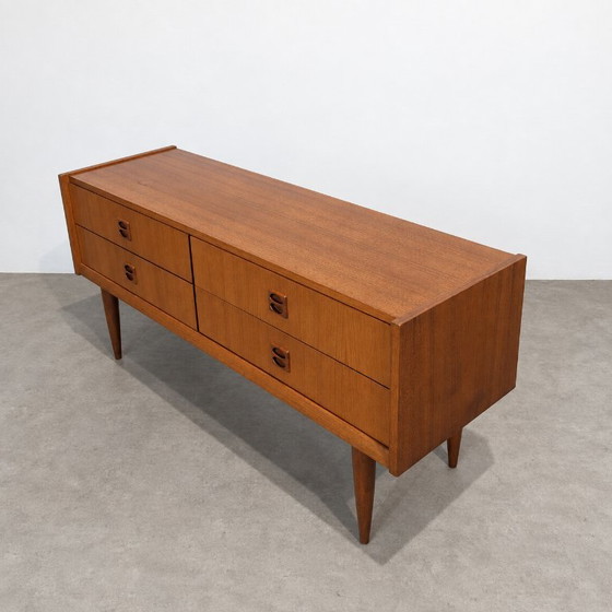 Mid-Century Teak Buffetkast Met Vier Laden – Buffetkasten, Wood, Vintage (photo 10 of 10)