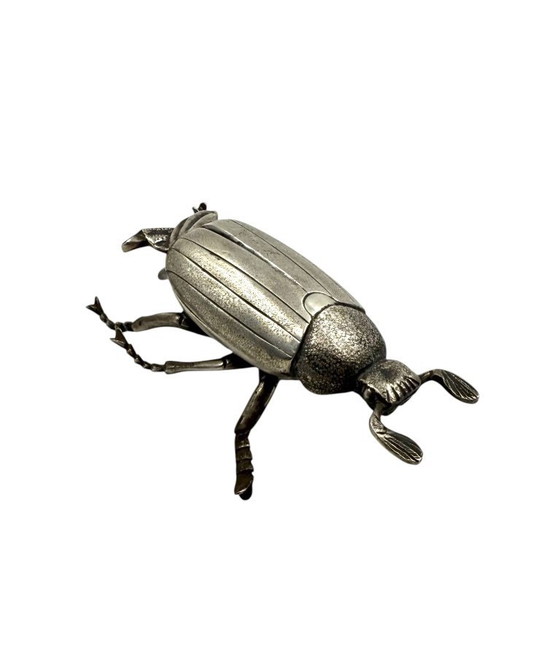 Image 1 of Cendrier/boîte en argent en forme d'insecte, France années 1950