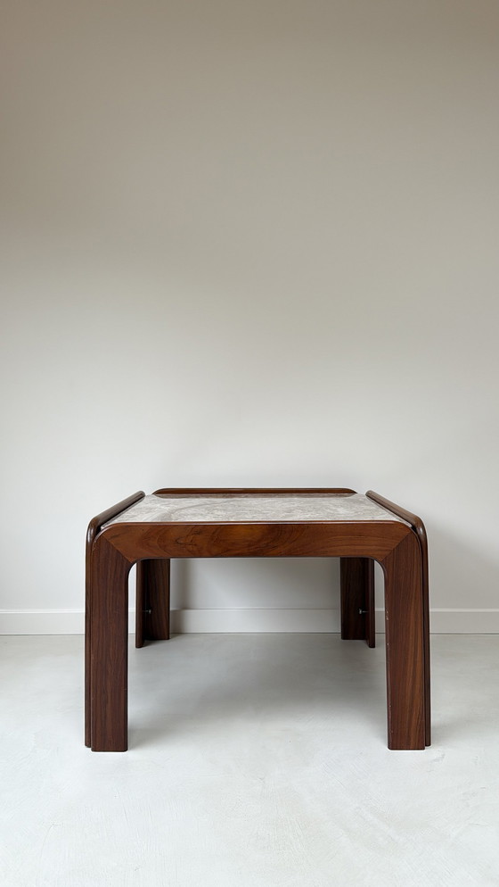Image 1 of Vintage Wooden Coffee Table with Marble Top
