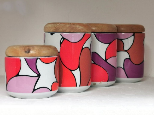 Botes de cocina Pop Art Franco Pozzi, Italia años 60, juego de 4, atribuidos a Pucci
