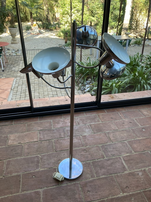 Lampada da terra Space Age anni '70 con 6 bracci flessibili