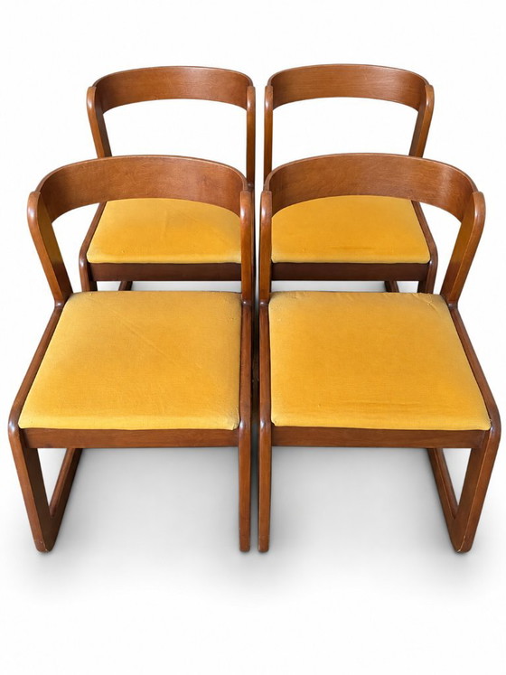 Set of 4 Willy Rizzo Chairs for Mario Sabot, Italy, 1970s – Dining chairs, Wood (photo 9 of 9)