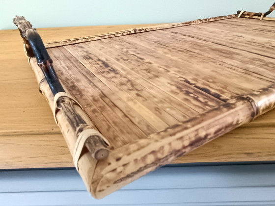 Image 1 of Bamboo and Rattan Service Tray