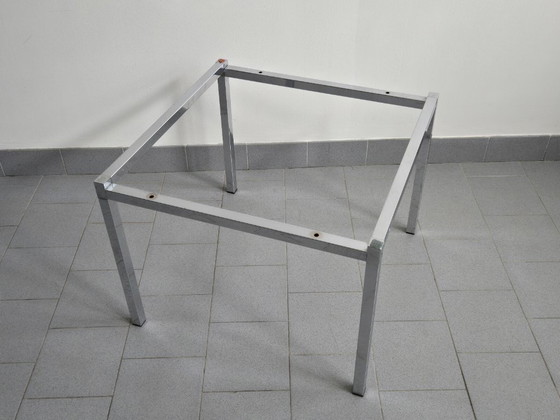 Image 1 of Vintage 1970s Side Coffee Table, Pink Granite & Chrome Steel, DLG Florence Knoll