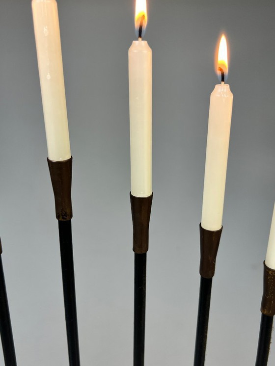 Image 1 of Large Vintage Menorah Candlestick, 1970's, Metal and Brass