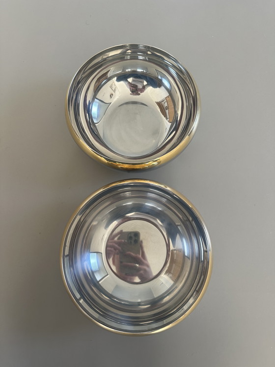 Image 1 of 2 insalatiere vintage Alessi - Acciaio inossidabile argento e oro