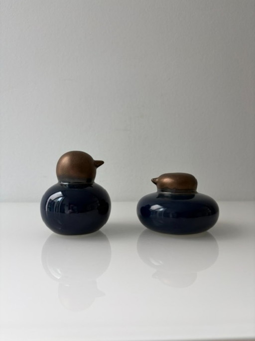 Conjunto de 2 estatuas de cerámica vintage de estilo escandinavo. – decoratieve objecten, Ceramic